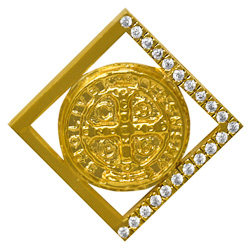 Men's Gold Saint Benedict Pendant.