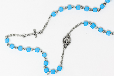 Aqua Rosary Necklace
