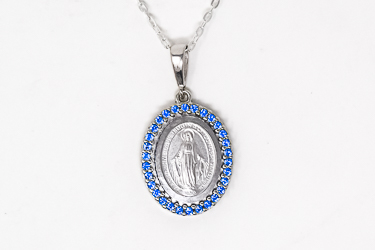 Miraculous Medal Crystal Necklace.