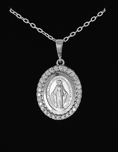 Miraculous Medal Crystal Necklace.