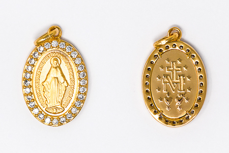 Miraculous Medal Gold Plated.