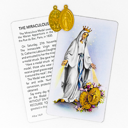 Miraculous Medal with Prayer Card.