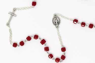 Red Rosary Necklace