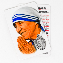Mother Teresa Prayer Card & Medal