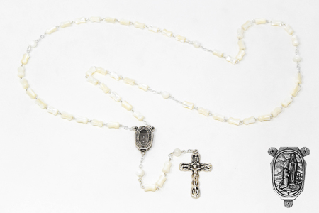 Mother of Pearl Lourdes Water Rosary;