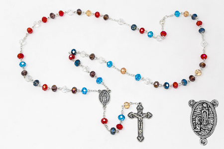 Multicolour Crystal Bernadette Rosary.