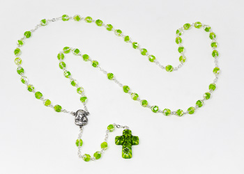 Murano Green Glass Rosary.