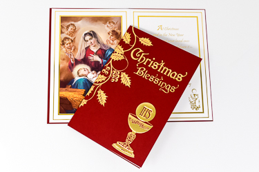 Mary & Baby Jesus Christmas Mass Bouquet Card.