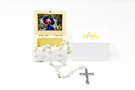 Mary Untier of Knots Nickel Free Rosary Beads.