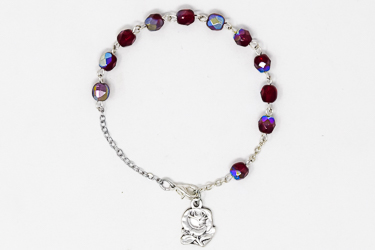 One Decade Ruby Rosary Bracelet.