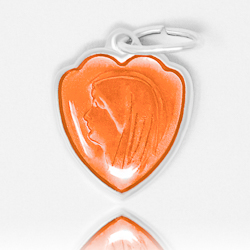 Orange Heart Our Lady of Lourdes Medal.