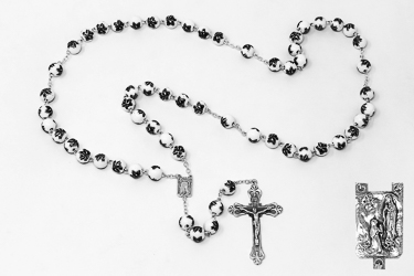 Black & White Ceramic Rosary Beads 