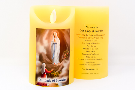 Real Wax Our Lady of Lourdes Candle.