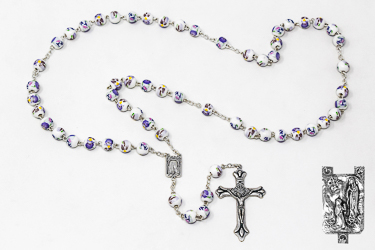 Amethyst Ceramic Rosary Beads 