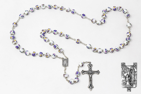 Amethyst Ceramic Rosary Beads.
