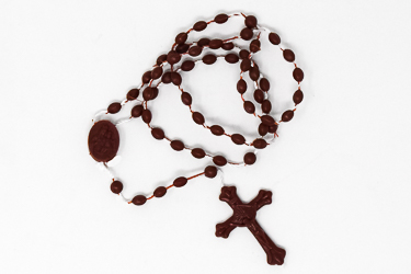 Brown Plastic Rosary.
