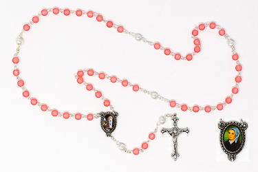 Bernadette Peach  Rosary Beads.