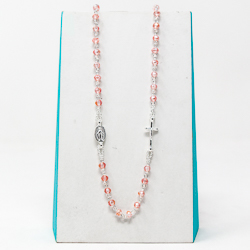 Pink Miraculous Rosary Necklace..