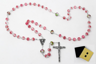 Pink Bohemian Rosary Beads