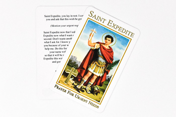 Prayer Card Saint Expedite.