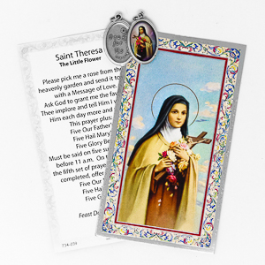 Saint Theresa Medal & Prayer Card.