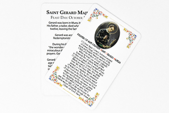Saint Gerard Prayer Card.