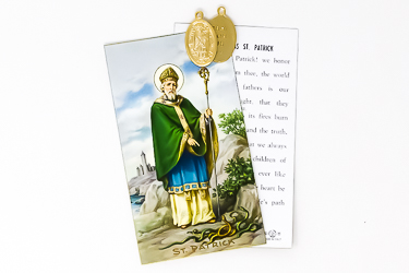 Prayer Card with Medal Saint Patrick.