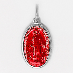 Red Miraculous Medal.