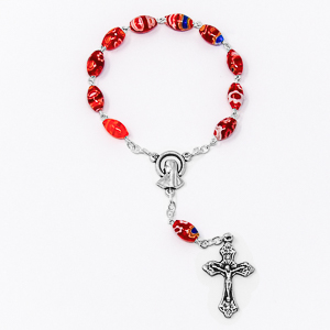 Virgin Mary Murano Glass Decade Rosary. 