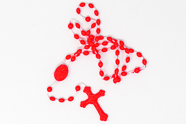 Red Plastic Rosary.
