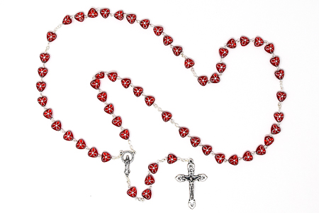 Red Virgin Mary Rosary.