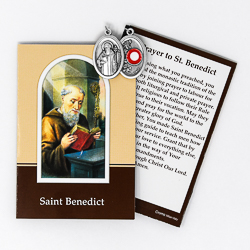 Prayer Booklet to St.Benedict with Relic Medal.