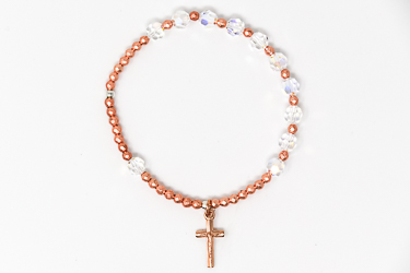 Rose Gold Decade Rosary Bracelet.