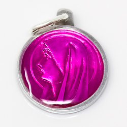 Pink Virgin Mary Medal.