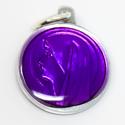 Purple Virgin Mary Medal.
