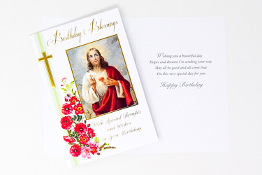 Birthday Card Sacred Heart of Jesus.
