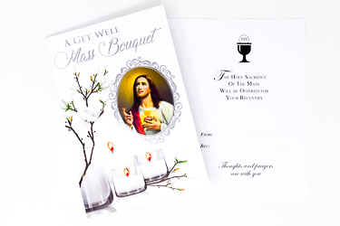 Sacred Heart of Jesus Mass Bouquet Card.