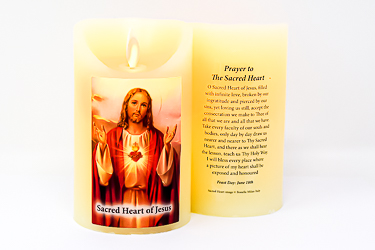 Real Wax Sacred Heart of Jesus Candle.