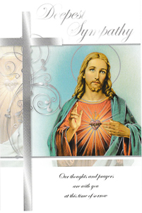 Sacred Heart Sympathy Mass Card.