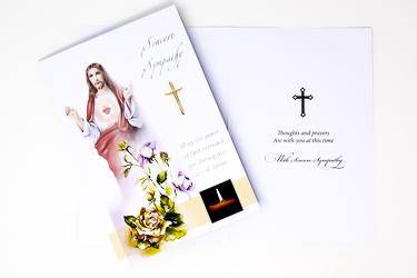 Sacred Heart of Jesus Sympathy Card.