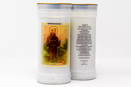 Pillar Candle - Saint Francis of Assisi.