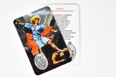 Saint Michael Prayer Card & Medal