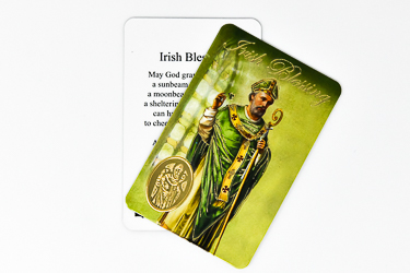 Prayer Card with Gold Medal - St. Patrick.