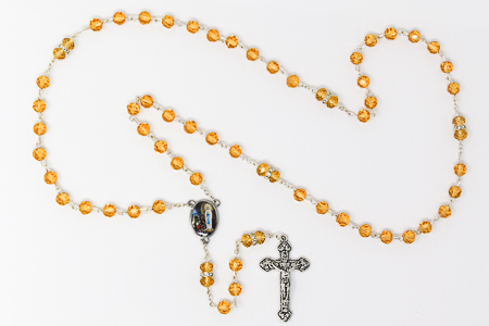 Yellow Crystal Rosary Beads.
