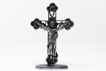 Silver Risen Christ Crucifix.