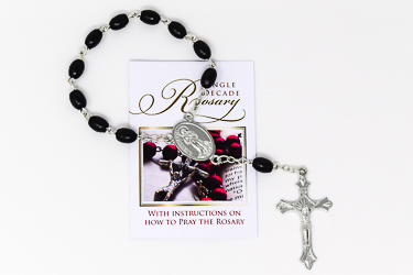 Single Decade Black Wooden Rosary.