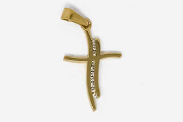 Solid Gold Crucifix Pendant 