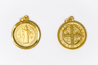 Solid Gold St Benedict Medal.