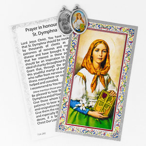 Saint Dymphna Medal and Prayer Card.