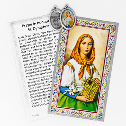 St.Dymphna Medal and Prayer Card.
